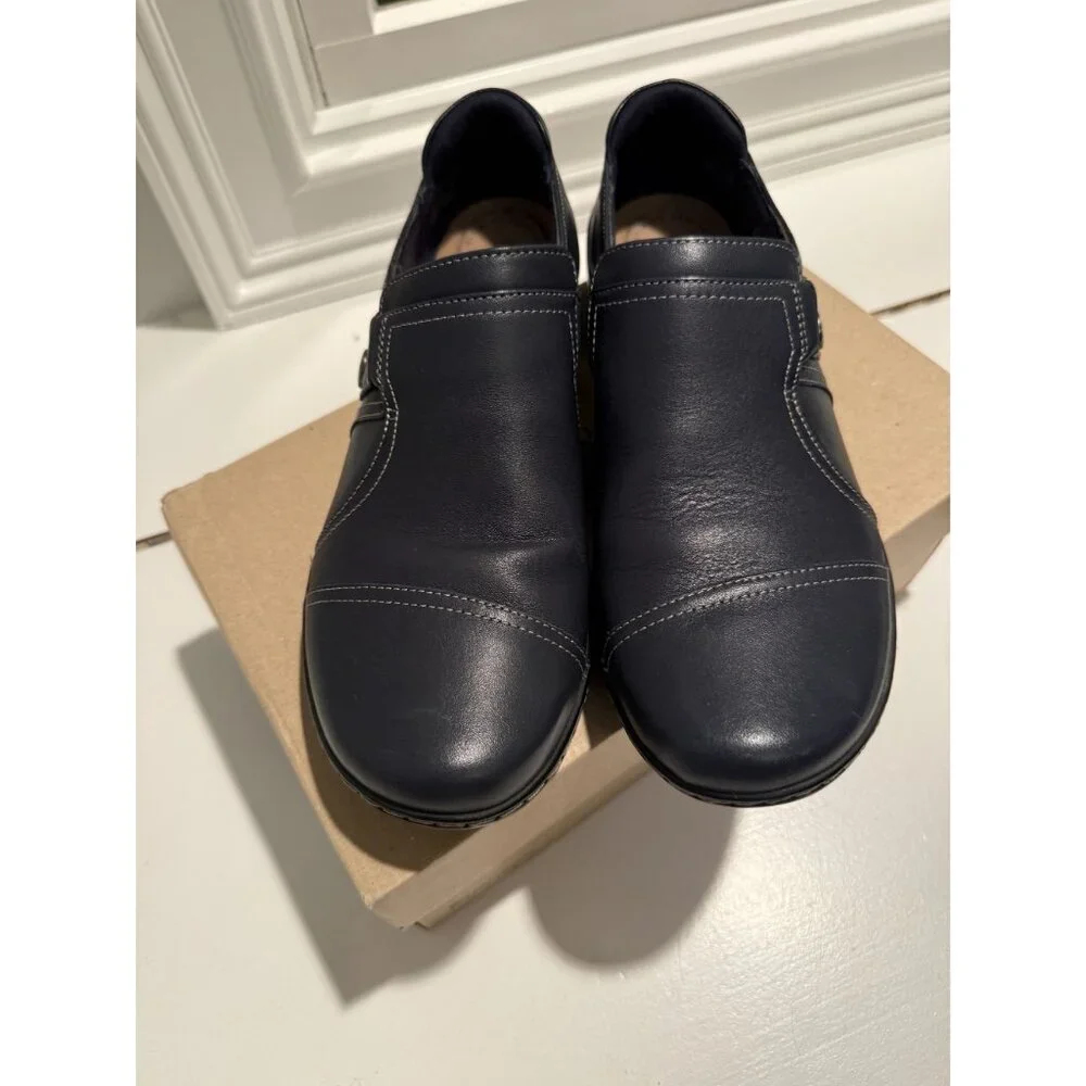 Clarks Cora Poppy Loafers Slip On Black Leather Size US 10 EU 41.5 $90 [jb] - Picture 15 of 16